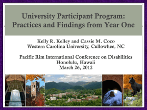 University Participant Program: Practices and Findings from Year One