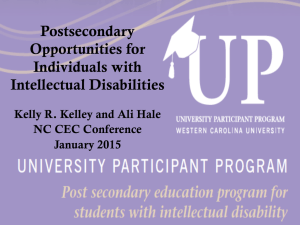 Postsecondary Opportunities for Individuals with Intellectual Disabilities