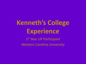 Kenneth’s College Experience 1 Year UP Participant
