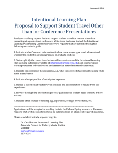 Intentional Learning Plan Proposal to Support Student Travel Other