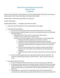 Minutes of the Liberal Studies Committee (LSC) October 30, 2014 UC Dogwood