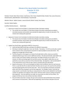 Minutes of the Liberal Studies Committee (LSC) November 20, 2014 UC Dogwood