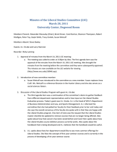 Minutes of the Liberal Studies Committee (LSC) March 28, 2011