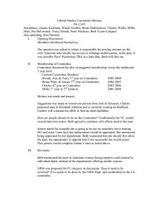 Liberal Studies Committee Minutes 09-13-05