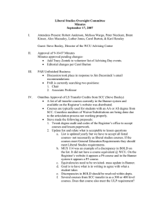 Liberal Studies Oversight Committee Minutes September 17, 2007