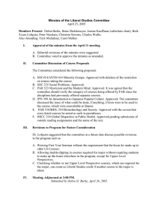 Minutes of the Liberal Studies Committee Members Present:  April 25, 2005
