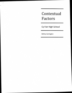 Contextual Factors Cy-Fair High School Brittny Carrington