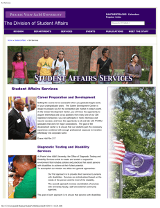 The Division of Student Affairs Student Affairs Services Career Preparation and Development