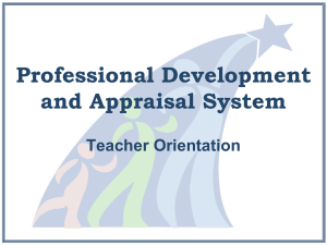 Professional Development and Appraisal System Teacher Orientation