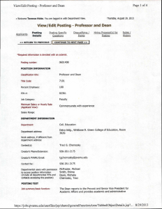 and Dean View/Edit Posting - Professor Page 1 of 4