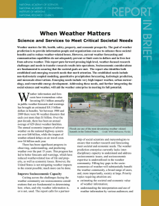 When Weather Matters Science and Services to Meet Critical Societal Needs