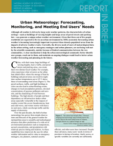 Urban Meteorology: Forecasting, Monitoring, and Meeting End Users’ Needs