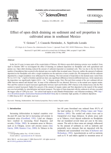 Effect of open ditch draining on sediment and soil properties... cultivated areas in southeast Mexico V. Geissen