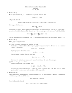 Selected Solutions for Homework 1 f ;f ;:::