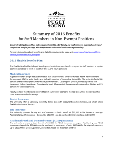 Summary of 2016 Benefits for Staff Members in Non-Exempt Positions