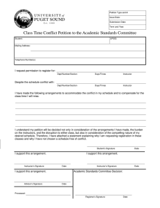 Class Time Conflict Petition to the Academic Standards Committee
