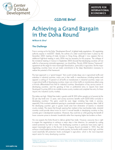 Achieving a Grand Bargain in the Doha Round CGD/IIE Brief The Challenge