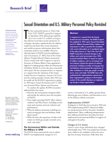 T Sexual Orientation and U.S. Military Personnel Policy Revisited