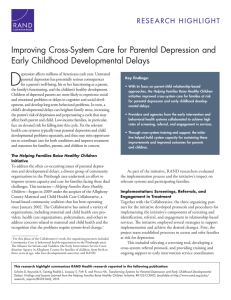 D Improving Cross-System Care for Parental Depression and Early Childhood Developmental Delays