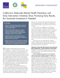 California’s Statewide Mental Health Prevention and