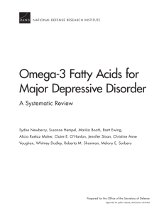 Omega-3 Fatty Acids for Major Depressive Disorder A Systematic Review