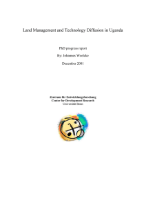 Land Management and Technology Diffusion in Uganda PhD progress report