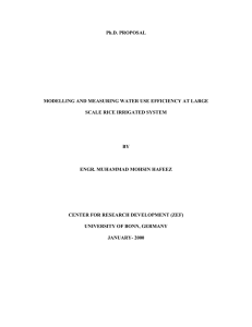 Ph.D. PROPOSAL MODELLING AND MEASURING WATER USE EFFICIENCY AT LARGE