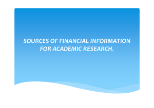 SOURCES OF FINANCIAL INFORMATION  FOR ACADEMIC RESEARCH.