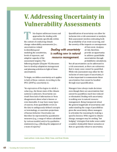T V. Addressing Uncertainty in Vulnerability Assessments