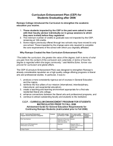 Curriculum Enhancement Plan (CEP) for Students Graduating after 2006