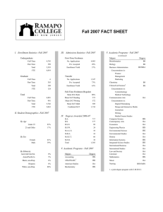 I.   Enrollment Statistics -Fall 2007