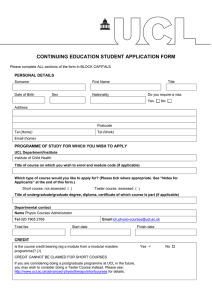 CONTINUING EDUCATION STUDENT APPLICATION FORM PERSONAL DETAILS