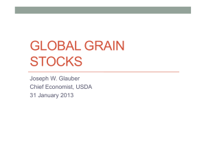 GLOBAL GRAIN STOCKS Joseph W. Glauber Chief Economist, USDA