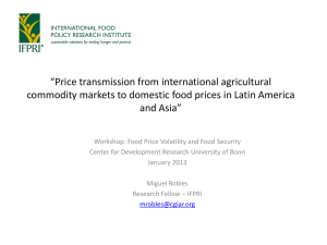“Price transmission from international agricultural