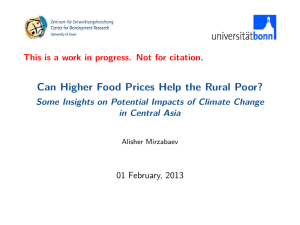 Can Higher Food Prices Help the Rural Poor? in Central Asia