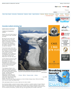 News Columbia Icefield shrinking fast
