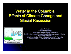 Water in the Columbia, Effects of Climate Change and Glacial Recession