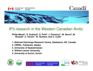IP3 research in the Western Canadian Arctic