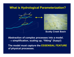 What is Hydrological Parameterization? Masaki Hayashi The model must capture the