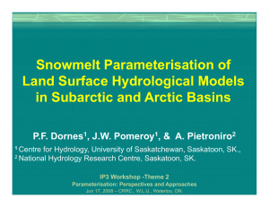 Snowmelt Parameterisation of Land Surface Hydrological Models in Subarctic and Arctic Basins