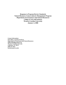 Response to Program Review Standards Natural Resource Conservation &amp; Management Program