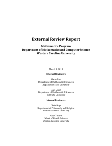 External Review Report Mathematics Program Department of Mathematics and Computer Science