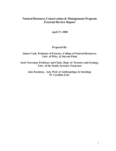 Natural Resource Conservation &amp; Management Program External Review Report