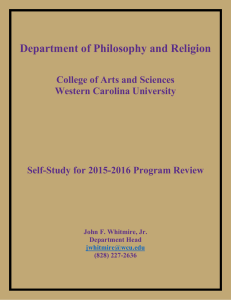 Department of Philosophy and Religion  College of Arts and Sciences