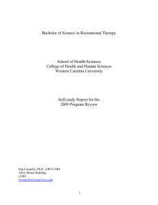 Bachelor of Science in Recreational Therapy School of Health Sciences