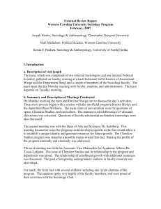 External Review Report Western Carolina University Sociology Program February, 2007