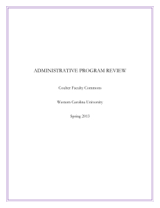 ADMINISTRATIVE PROGRAM REVIEW  Coulter Faculty Commons Western Carolina University