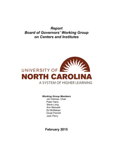 Report Board of Governors’ Working Group on Centers and Institutes