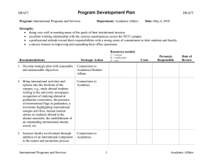 Program Development Plan