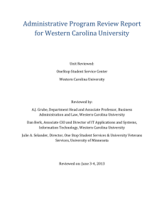 Administrative Program Review Report for Western Carolina University